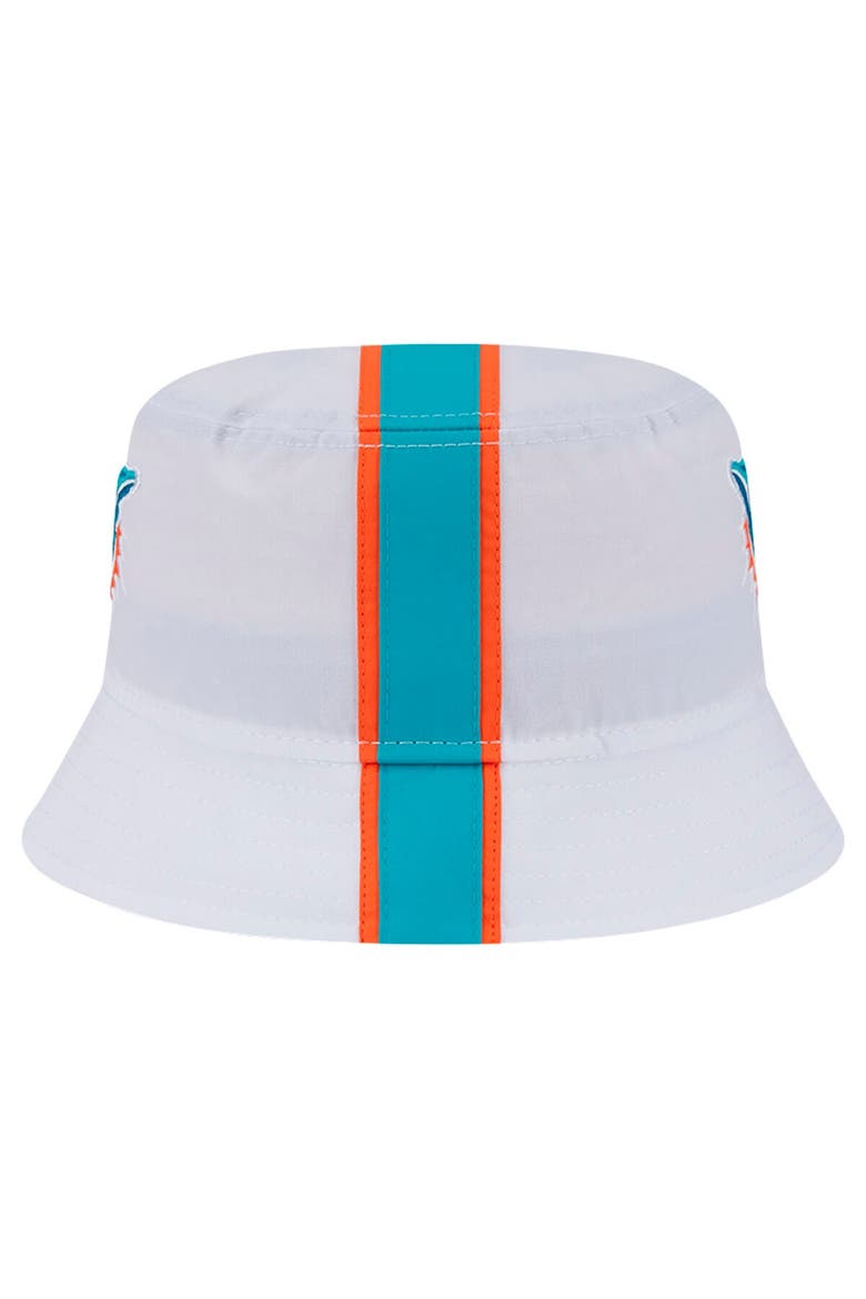 Men's New Era White Miami Dolphins Helmet Bucket Hat, Alternate, color, White