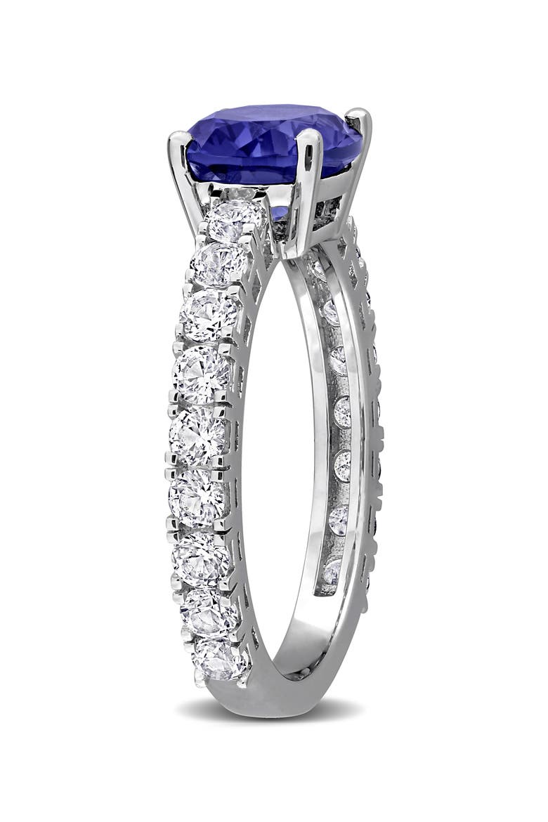 Lab Created Sapphire Oval Ring, Alternate, color, BLUE
