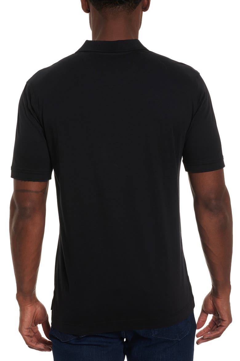 Stone Trail Short Sleeve Knit Polo, Alternate, color, BLACK