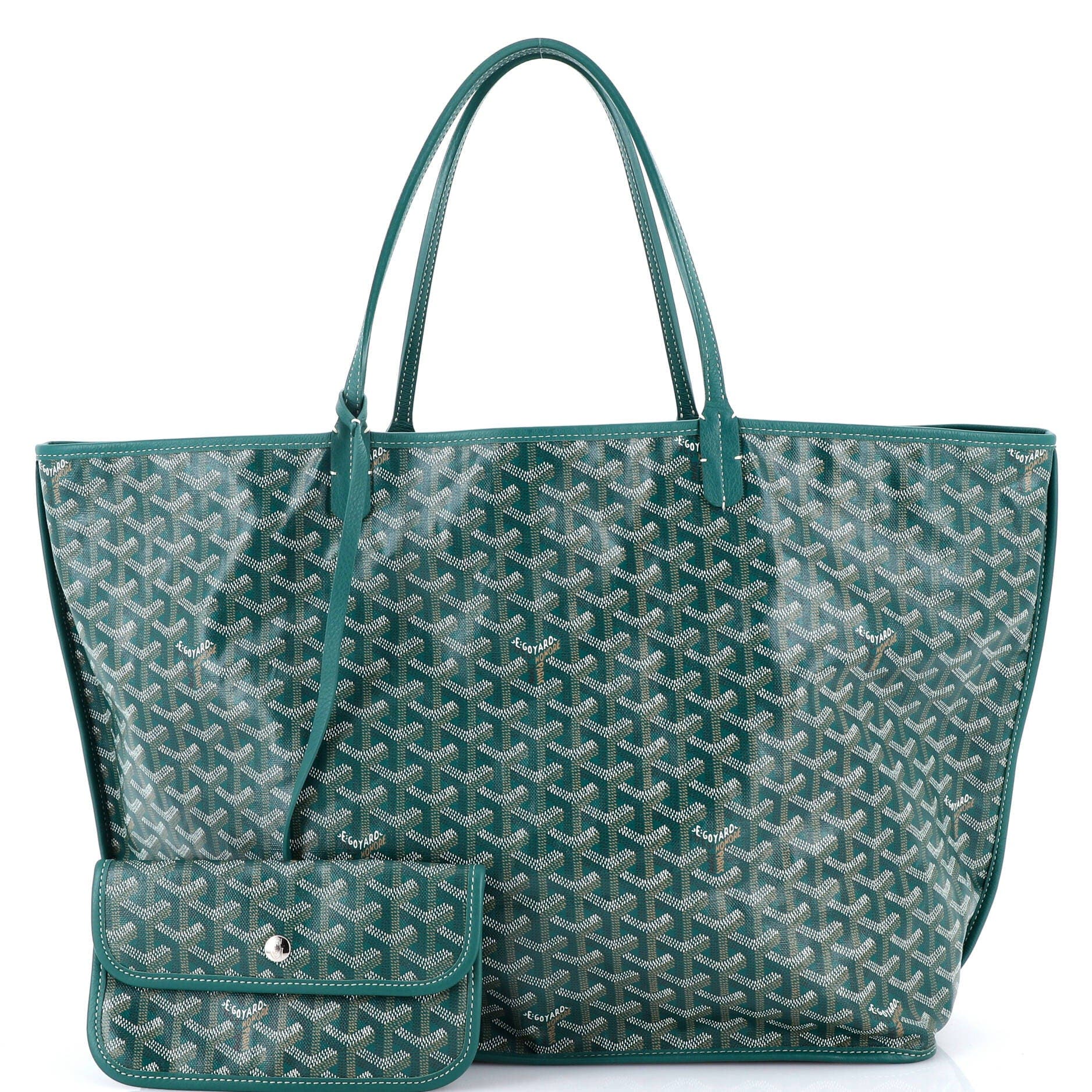 Pre-Owned Goyard Anjou Reversible Tote Coated Canvas GM, Alternate, color, Green