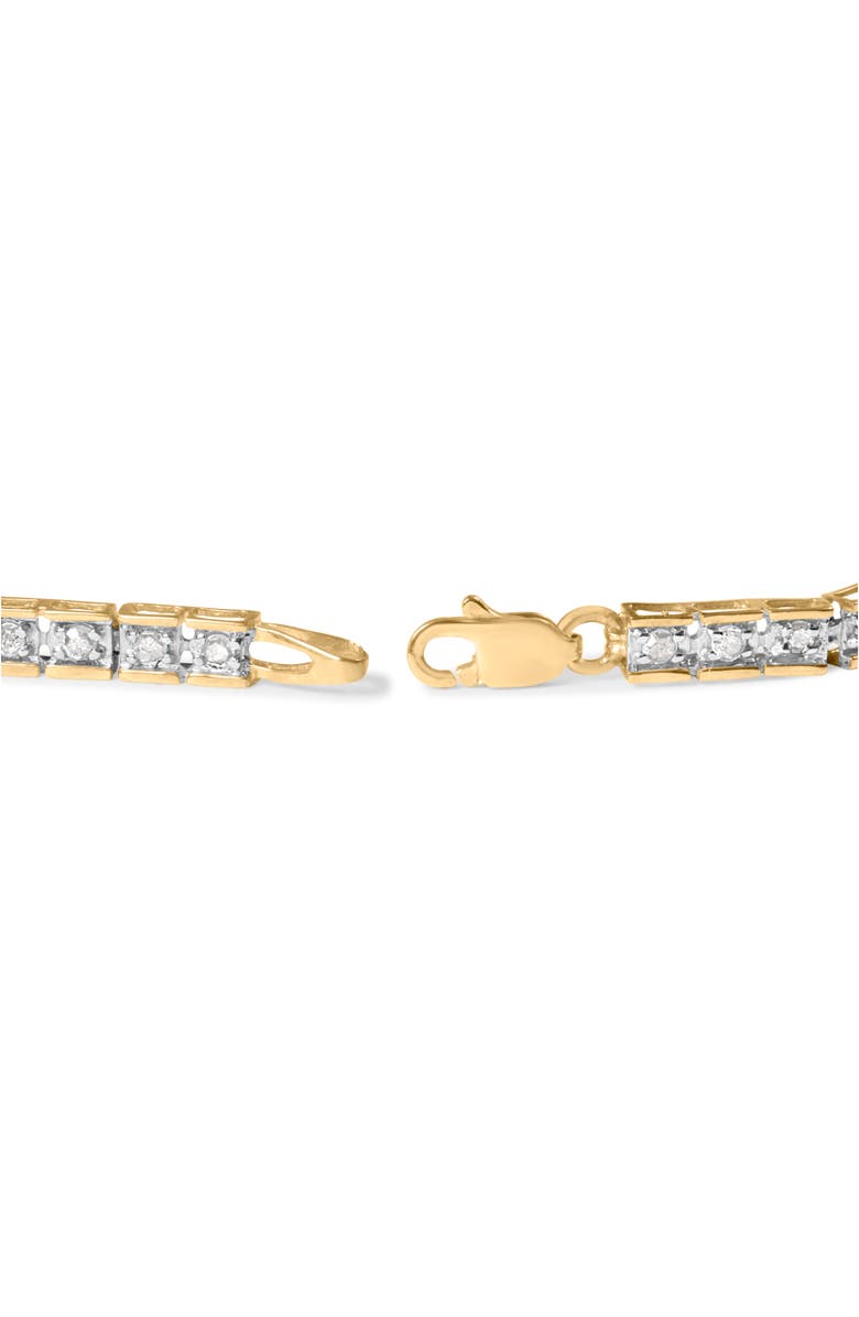 Haus of Brilliance 10K Yellow Gold 1.0 Cttw Round Diamond Pave Link Bracelet, Alternate, color, Yellow Gold