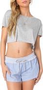 EDIKTED Seville Burnout Crop T-Shirt
