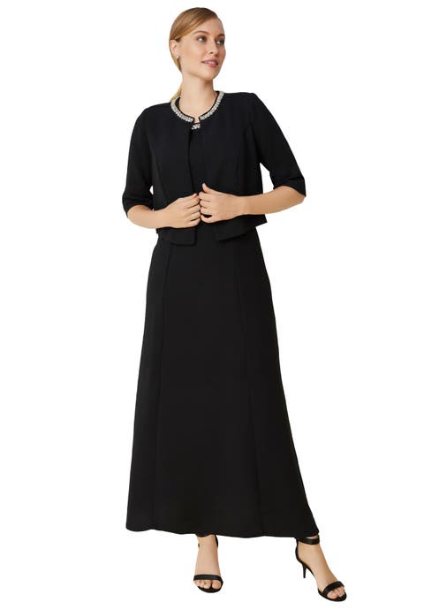 2-Piece Beaded Jacket Dress (Plus Available)