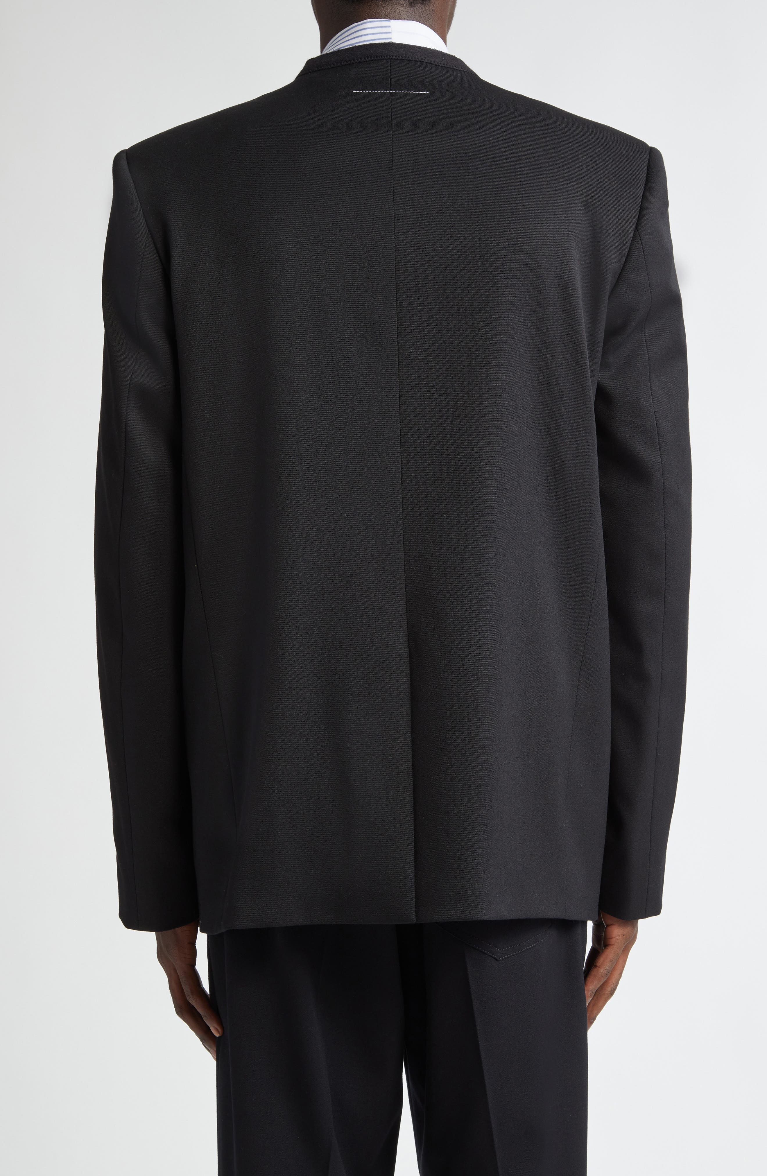 Maison Margiera MM10 Raw-cut Edge ジャケット Collarless Raw Edge Suit Jacket (Men) | Nordstrom