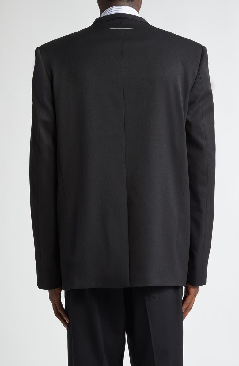 MM6 Maison Margiela Collarless Raw Edge Suit Jacket, Alternate, color, Black