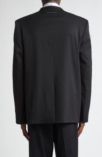 MM6 Maison Margiela Collarless Raw Edge Suit Jacket | Nordstrom