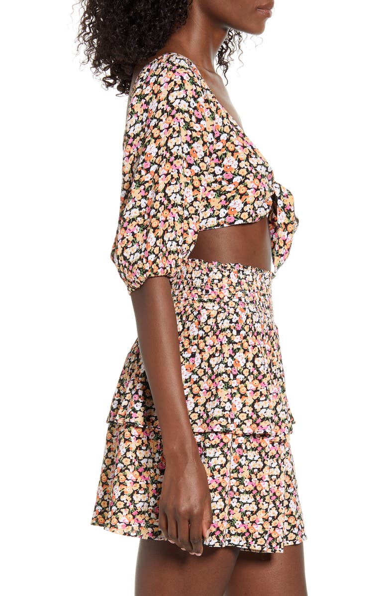 MINKPINK Good Girls Tie Front Crop Top, Alternate, color, 