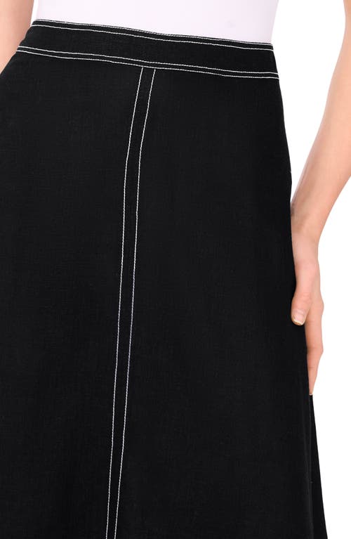 Cece High Waist A-line Maxi Skirt In Black