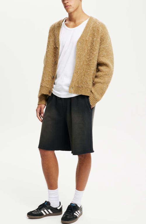 Shop Cotton On Super Baggy Fleece Short In Black - Spray