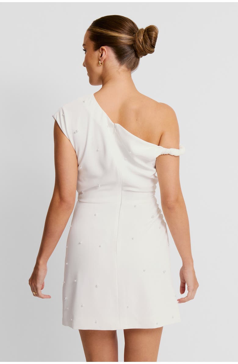 Six Stories Asymmetric Bardot Mini Dress, Alternate, color, White