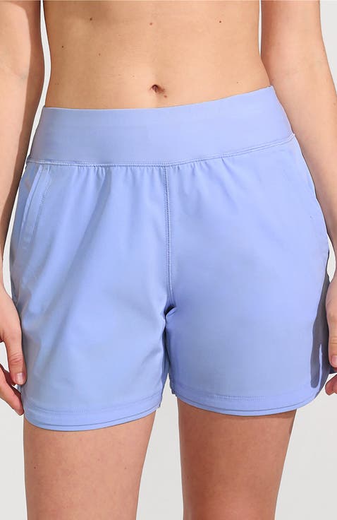 5" Quick Dry Elastic Waist Board Shorts Swim Cover-up Shorts with Panty