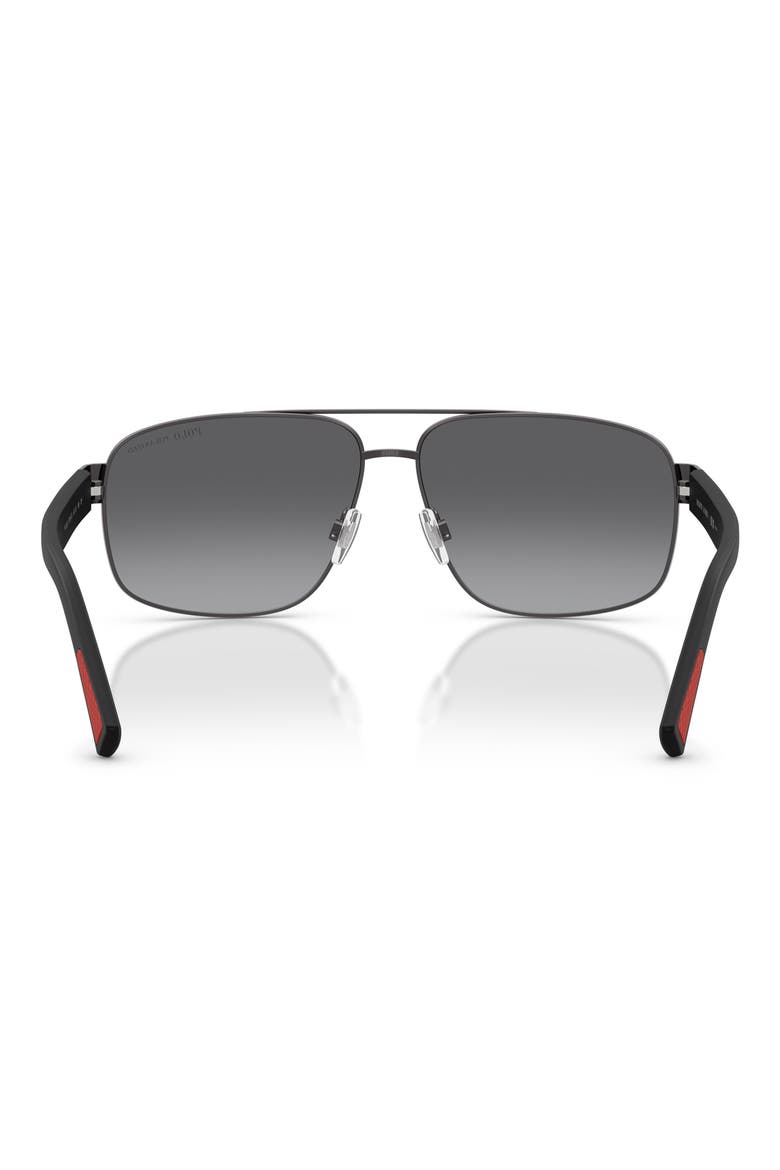 61mm Gradient Polarized Pilot Sunglasses, Alternate, color, SEMISHINY DARK GUNMETAL