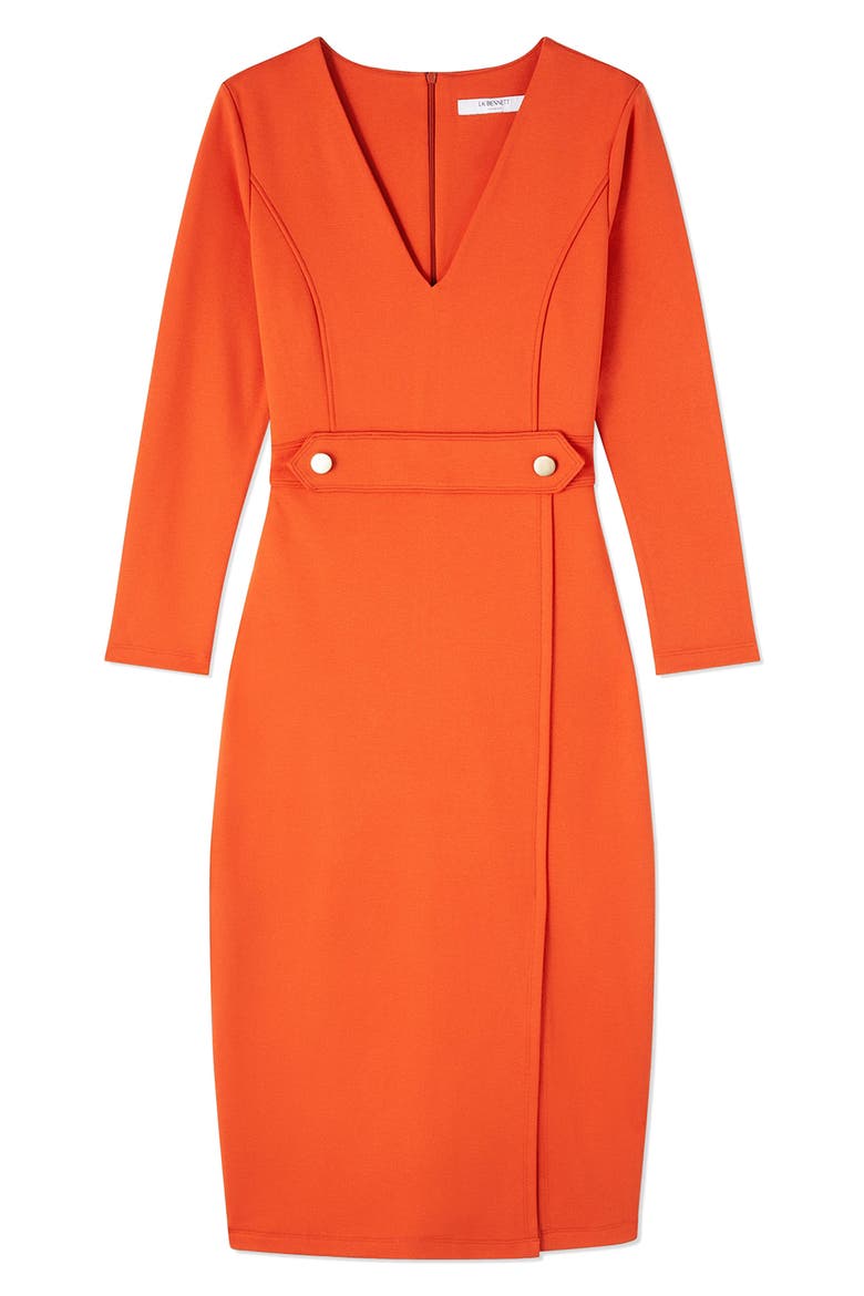 Sarah V-Neck Dress, Alternate, color, ORANGE