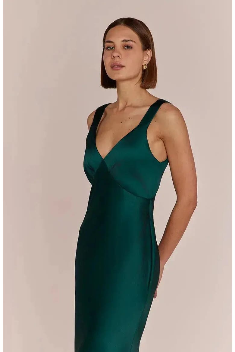 Amelia V-Neck Dress, Alternate, color, Forest Green