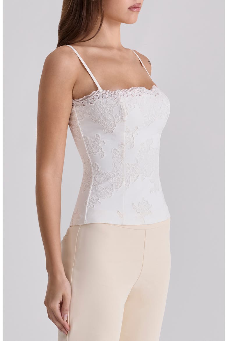 Chloe Embroidered Lace Camisole, Alternate, color, WHITE