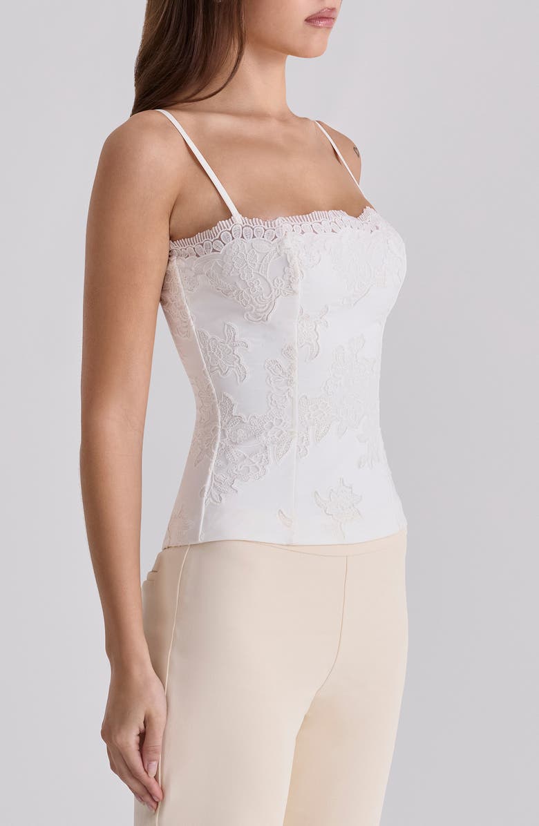 HOUSE OF CB Chloe Embroidered Lace Camisole, Alternate, color, White