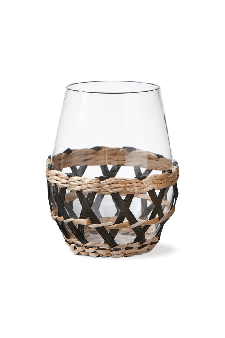 Island Clear Glass with Black Straw Sleeve Dishwasher Safe, Main, color, Black