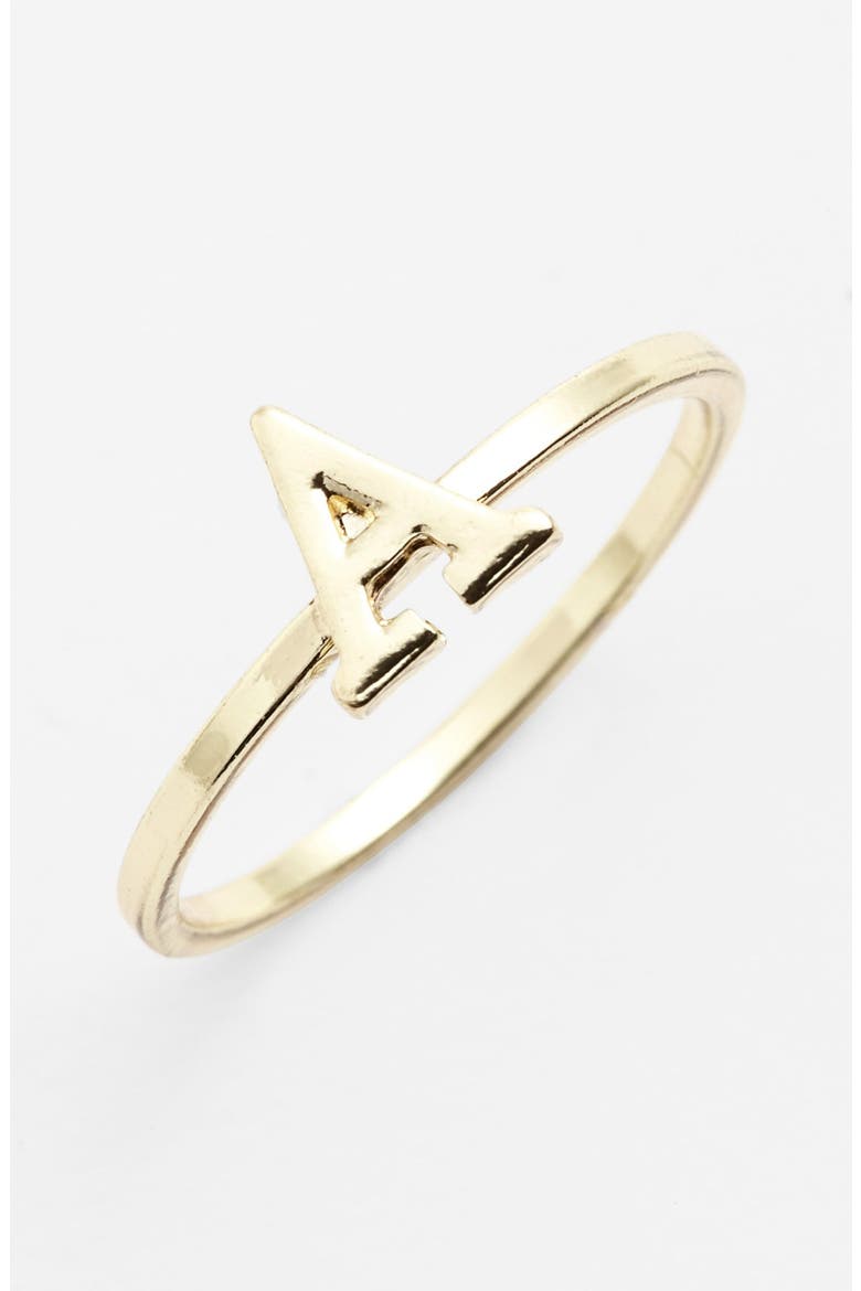 Initial Midi Ring, Main, color, GOLD A