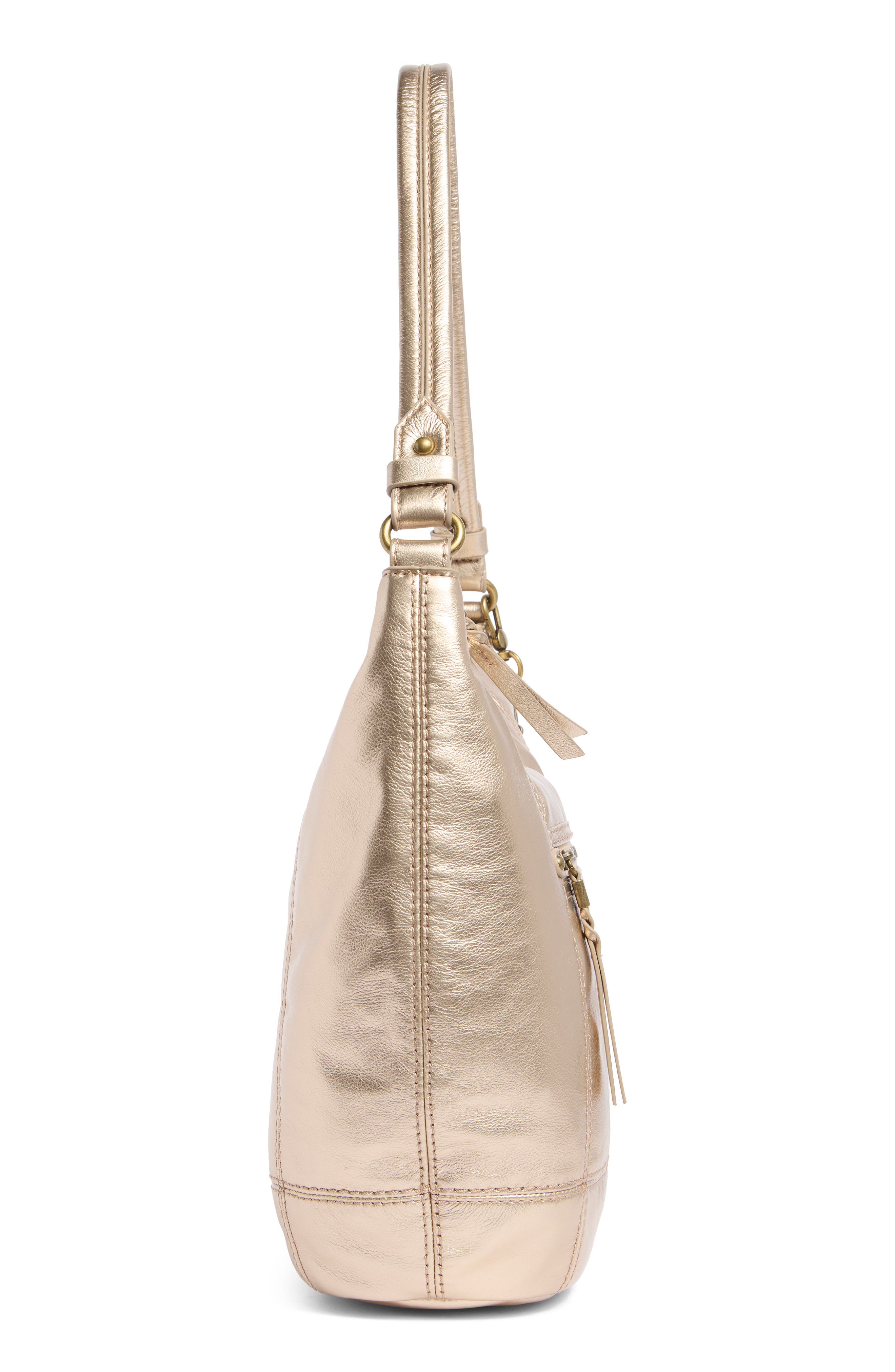 Sequoia Leather Hobo Bag, Alternate, color, LIGHT GOLD