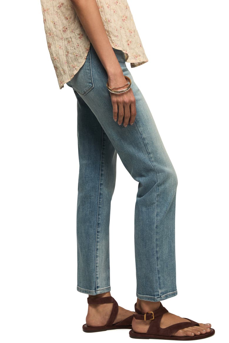 Zoe High Waist Straight Leg Jeans, Alternate, color, HERE WE GO INDIGO WASH