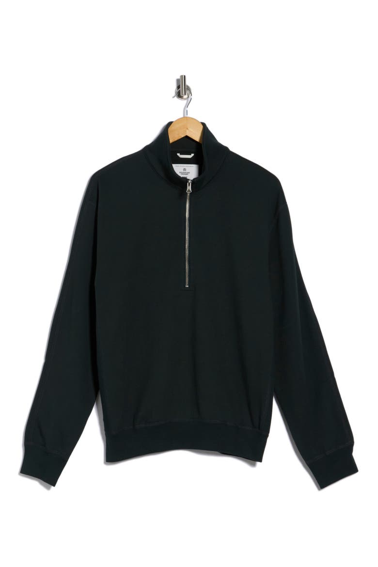Standard Midweight Terry Half Zip Pullover, Alternate, color, PETROL