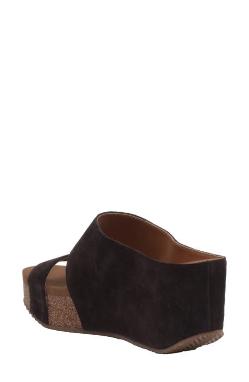 Volatile Remini Platform Wedge Slide Sandal In Brown Suede