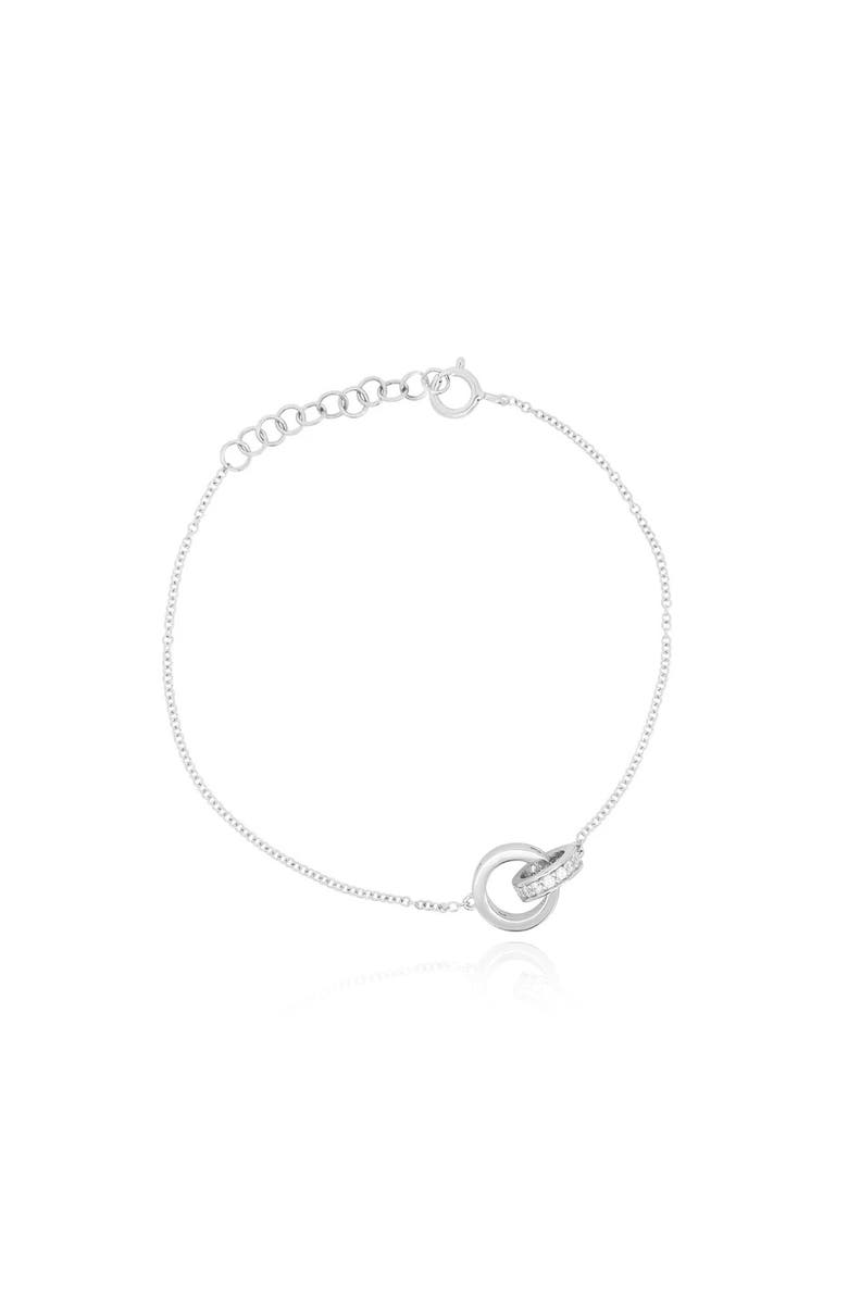 The Lovery Fine Jewelry Interlocking CZ Bracelet, Main, color, Sterling Silver