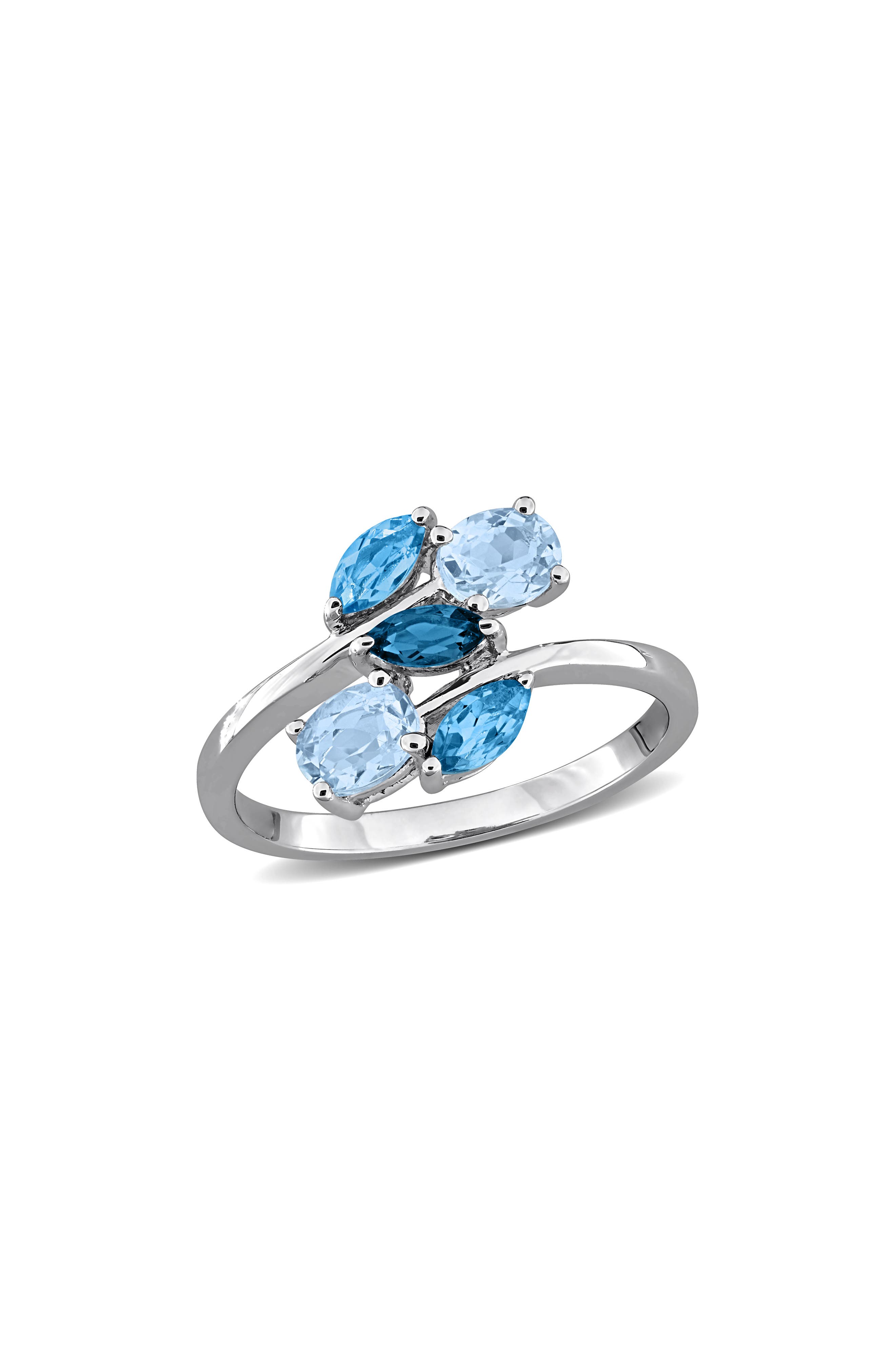 DELMAR Blue Topaz Cluster Ring