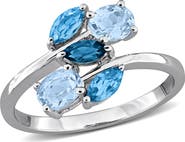 DELMAR Blue Topaz Cluster Ring