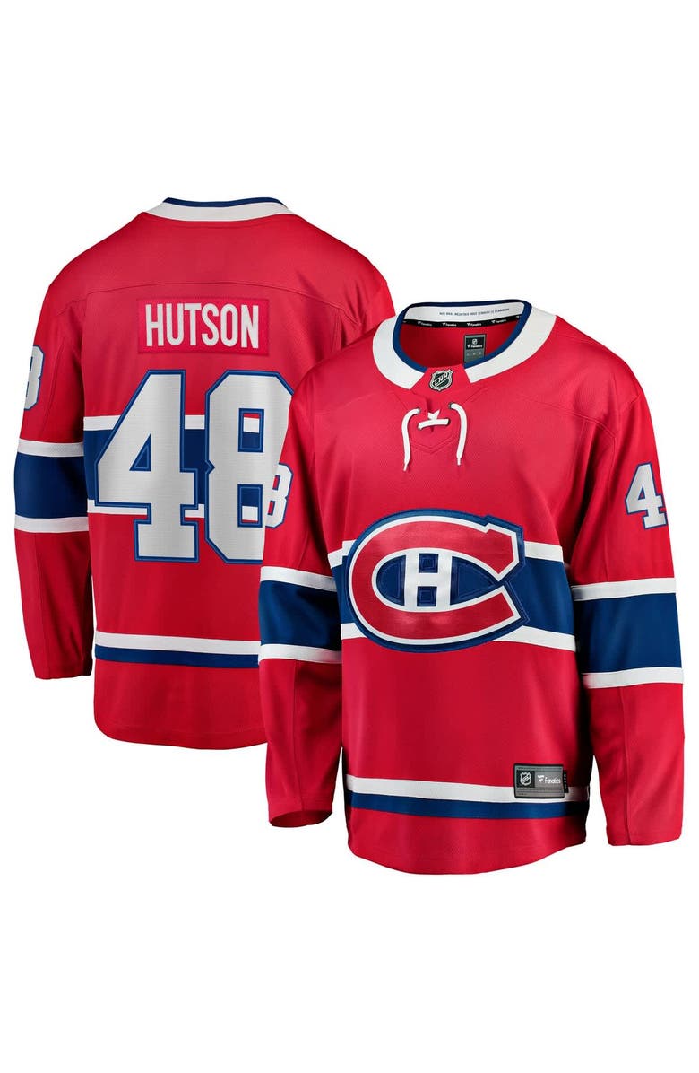 FANATICS Men's Fanatics Lane Hutson Red Montreal Canadiens Home Breakaway Jersey, Main, color, Red