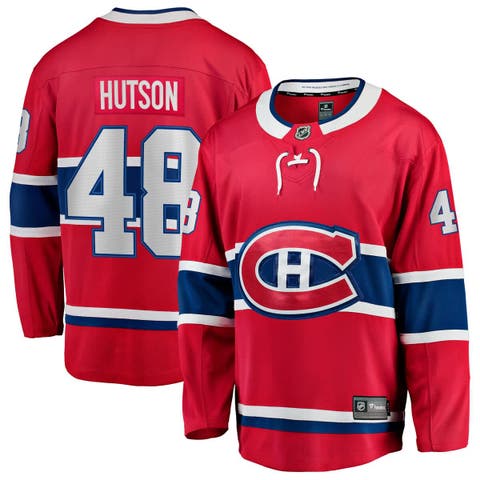 Men's Fanatics Lane Hutson Red Montreal Canadiens Home Breakaway Jersey