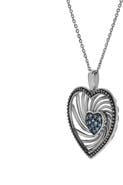 LuvMyJewelry Nalina Sterling Silver 0.08 Ct Diamond Heart Pendant