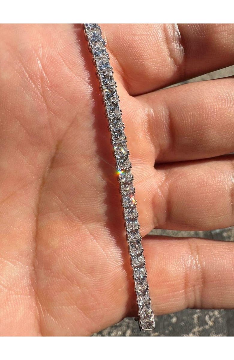 Bliss Diamond 9.20Ct Princess Cut Diamond 7" Tennis Bracelet 14k Gold Lab Grown, Alternate, color, 