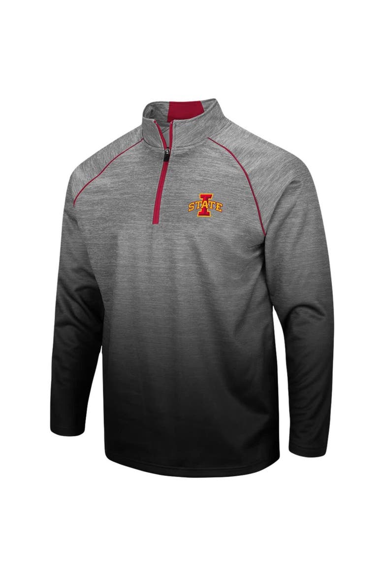 Men's Colosseum Heathered Gray Iowa State Cyclones Sitwell Sublimated Quarter-Zip Pullover Jacket, Alternate, color, Heather Gray