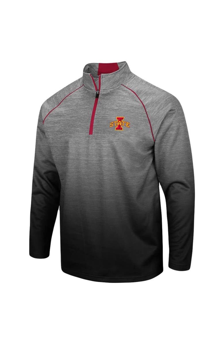 COLOSSEUM Men's Colosseum Heathered Gray Iowa State Cyclones Sitwell Sublimated Quarter-Zip Pullover Jacket, Alternate, color, 