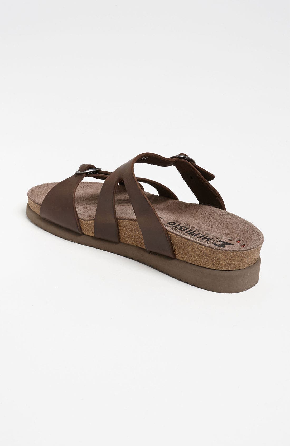 'Hannel' Sandal, Alternate, color, DARK BROWN SCRATCH