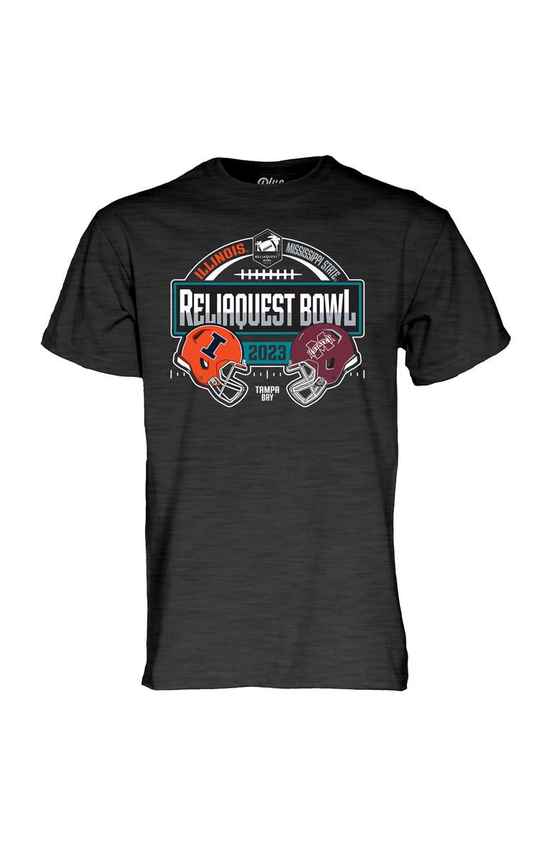 BLUE 84 Men's Blue 84 Heather Charcoal Illinois Fighting Illini vs. Mississippi State Bulldogs 2023 ReliaQuest Bowl Matchup T-Shirt, Alternate, color, 