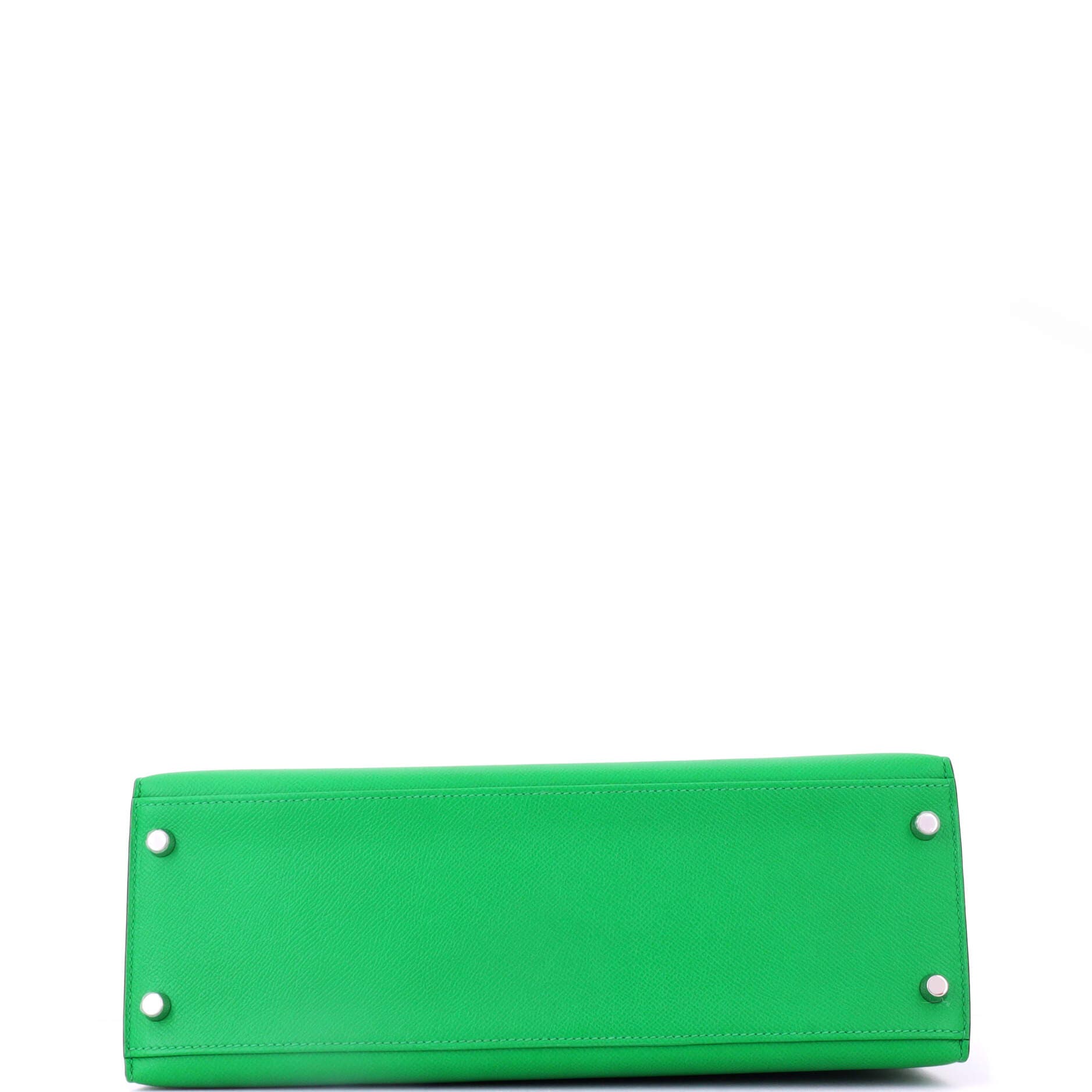 Pre-Owned Hermes Kelly Handbag Green Epsom with Palladium Hardware 32, Alternate, color, Green