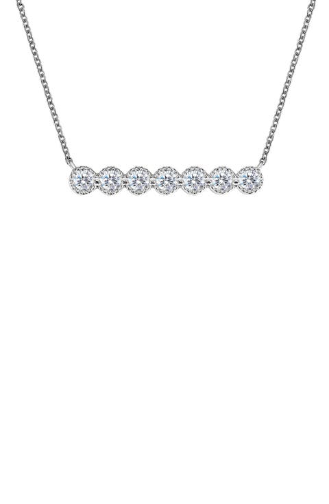Symbols of Joy Simulated Diamond Bar Pendant Necklace