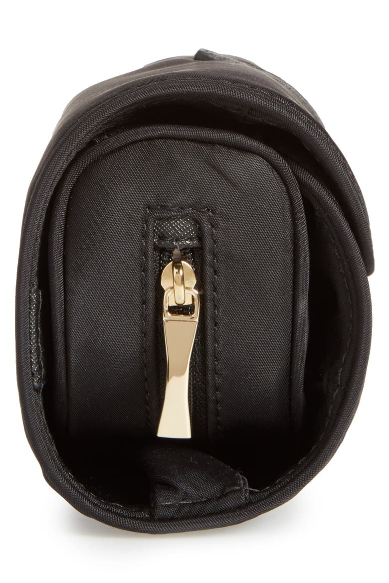 classic nylon jewelry roll, Alternate, color, BLACK