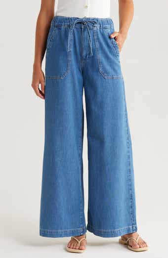 PAIGE Rumi Wide Leg Drawstring Jeans