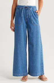 PAIGE Rumi Wide Leg Drawstring Jeans