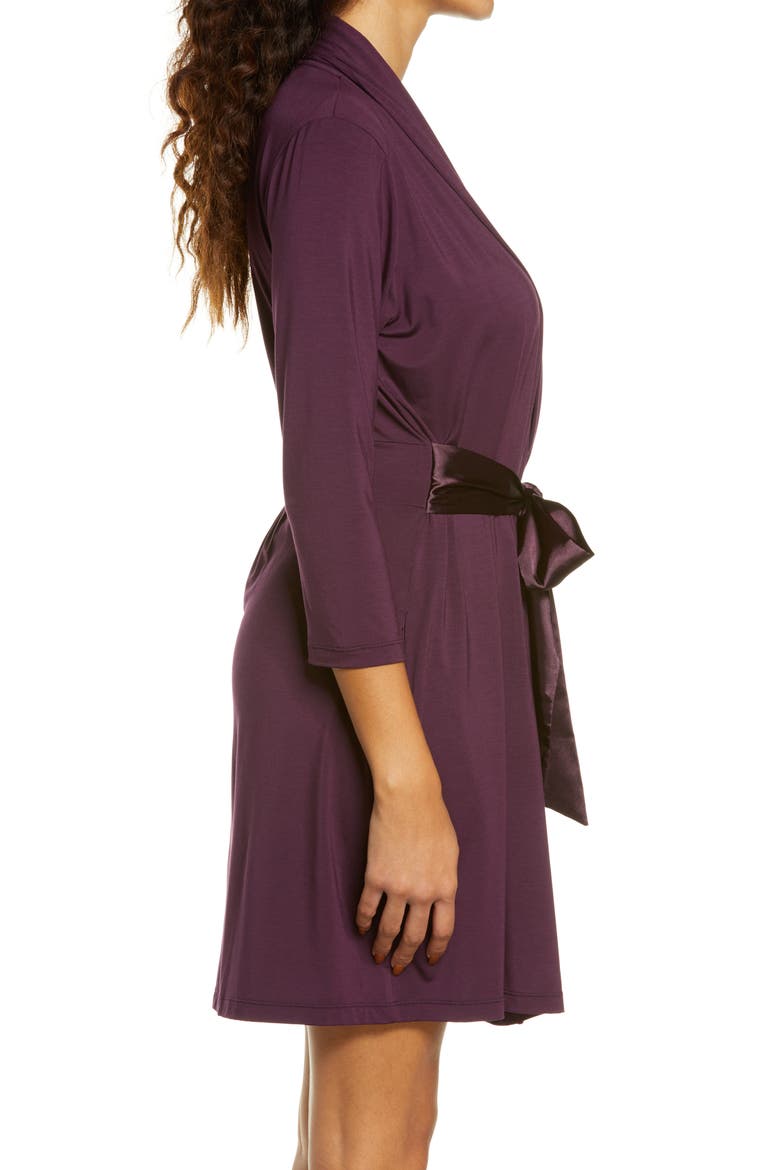 Iconic Short Robe, Alternate, color, DARK PANSY
