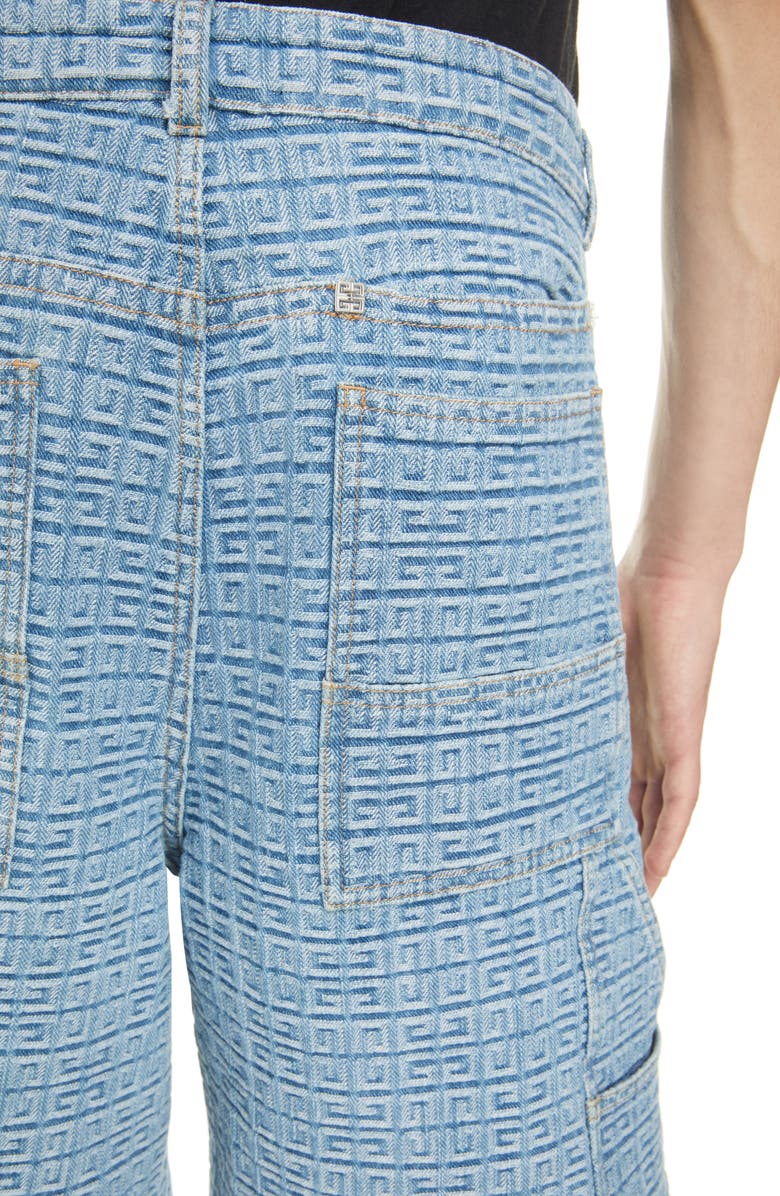 Givenchy 4G Jacquard Denim Shorts, Alternate, color, 