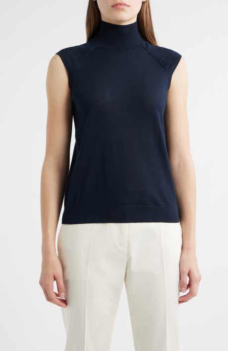 BOSS Fipini Turtleneck Sleeveless Virgin Wool Sweater