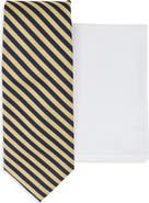 Brooks Brothers Striped Tie & Pocket Square Set