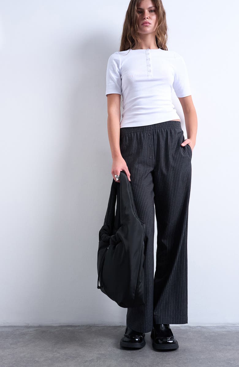 Topshop Ruched Tote, Alternate, color, Black