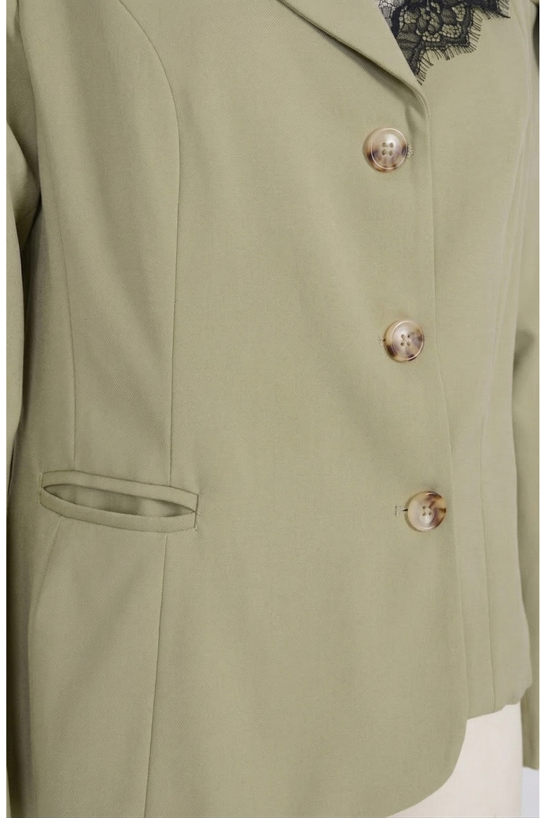 Asymmetric One Shoulder Tailored Blazer Jacket, Alternate, color, Khaki