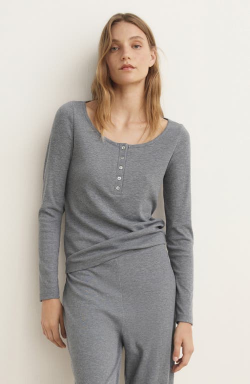Mango Rib Pajama Pants In Gray