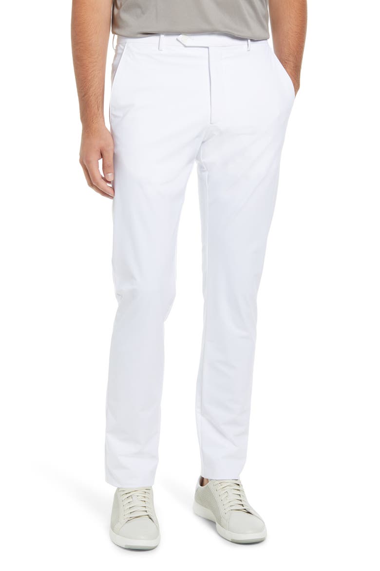 Men's Active Stretch Flat Front Pants, Main, color, WHITE